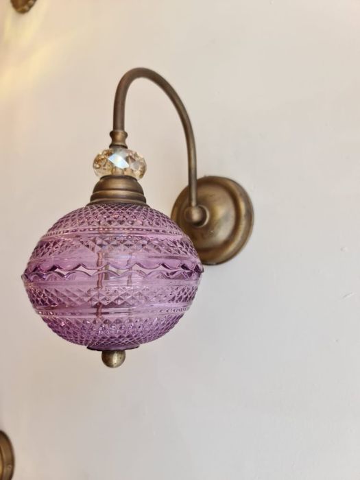 מנורת קיר ראש דרבל קריסטל סגול