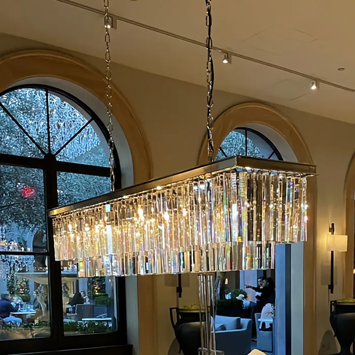 מנורת תליה עם אבני קריסטל