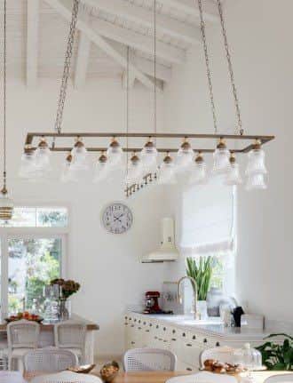 תאורה לפינת אוכל - אי מטבח