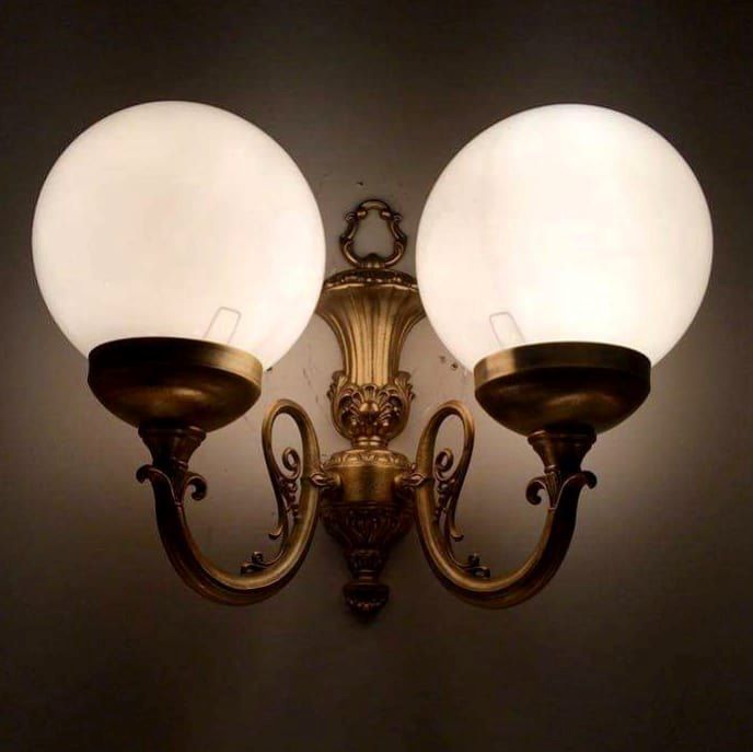 מנורת קיר עתיקה פליז זוגימנורת קיר