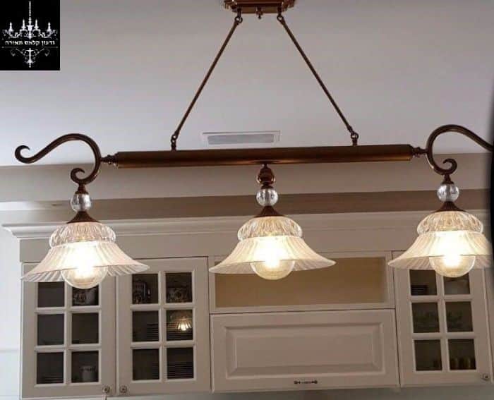 תאורה לפינת אוכל - אי מטבח